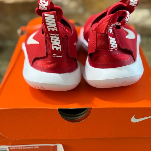 Nike Red and White Slip-On Sneakers with Mesh Upper - Picture 5 of 5